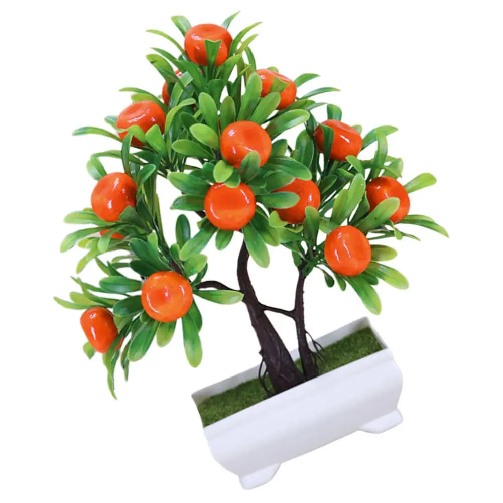 Realistic Artificial Orange Tree with Vase, Fin Plant for Home Decoration, Garden, Office, Centerpiece