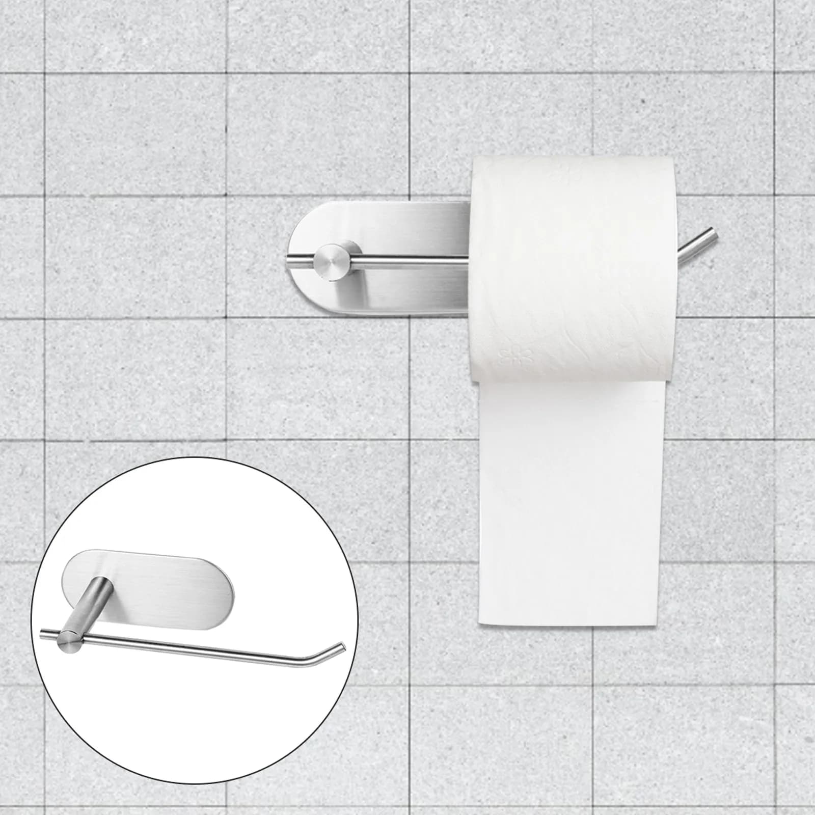 1Pcs Wall Mounted Roll Paper Storage Holder 304 Stainless Steel Toilet Paper Bracket Waterproof Bathroom Organizer Shelf