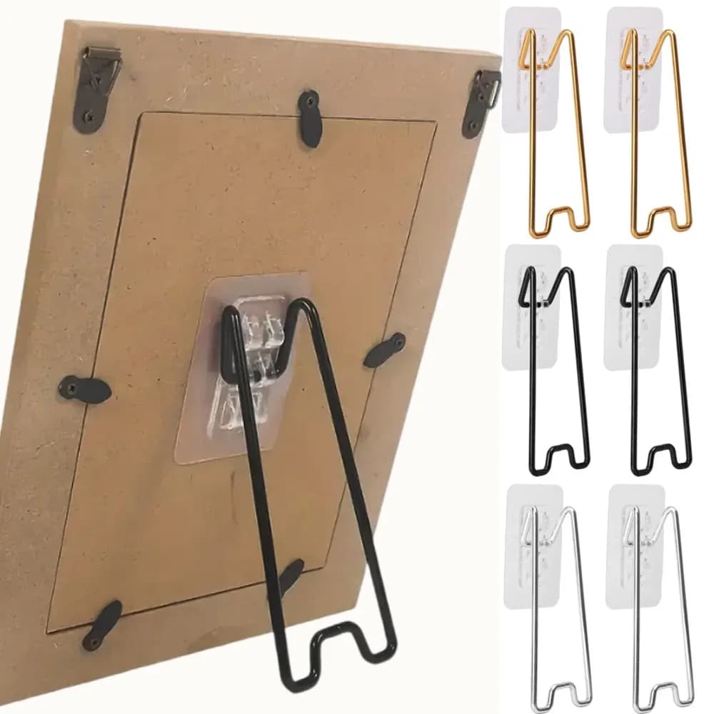 1-10pcs Metal Picture Frame Support Stands Self Adhesive Photo Frame Art Easel Display Bracket Holder for Photo Artwork DIY