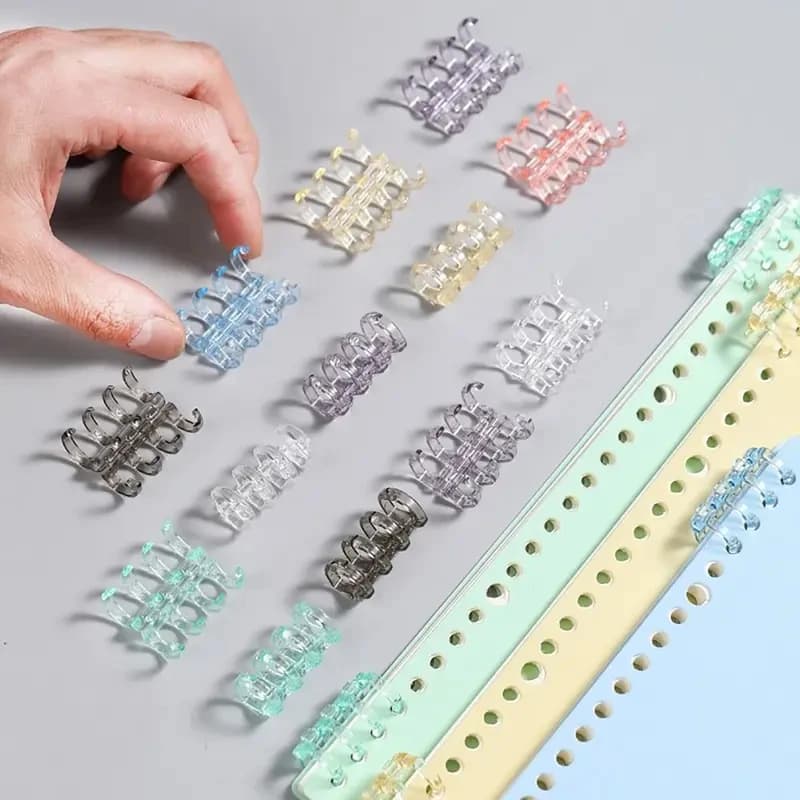 10/20/30Pcs Binding Spines Snap Split Binder Rings Learning Cards Notebook Loose Leaf Stationery Office Supplies Plastic