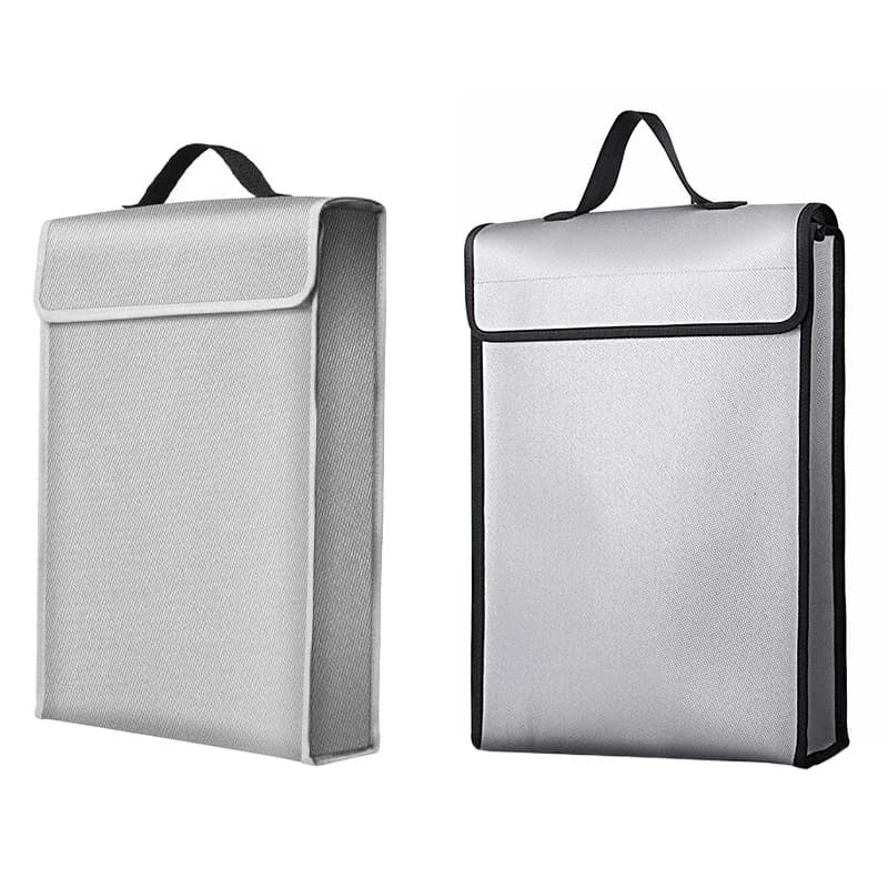 Custodia portatile per documenti ignifuga Custodia per ufficio domestico Borsa sicura Cartella di file resistente al fuoco e all'acqua Stoccaggio sicuro 380 * 305 * 70 mm