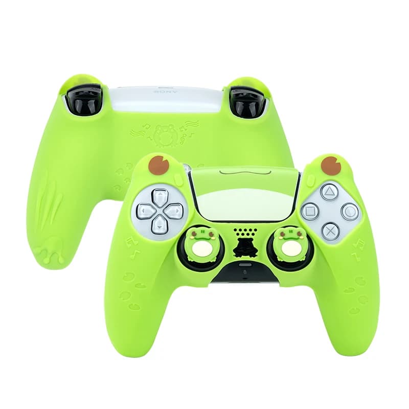 GeekShare Frog Cover in Silicone Skin per custodia per Controller PS5 custodia protettiva verde per Sony PlayStation 5 accessori per giochi regalo