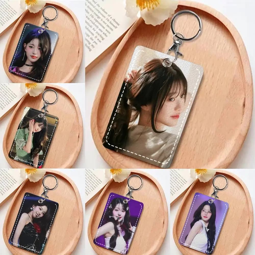 Portachiavi Jang Won Young, Porta Tessere in Pelle, Custodia per Carte d'Accesso, Anello Portachiavi