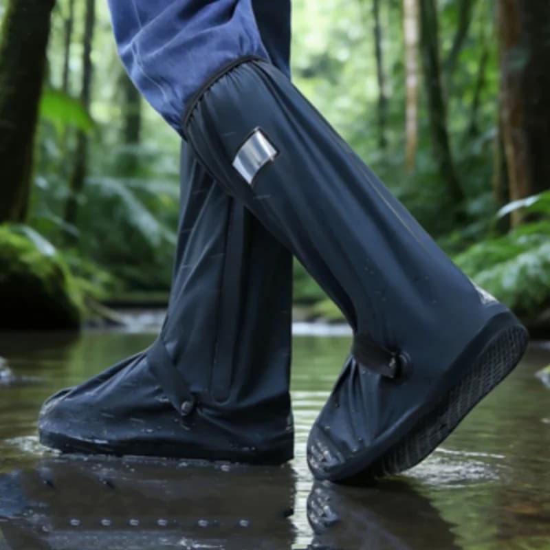 S-XXL High Tube Anti-Slip Waterproof Shoes Cover Rain Boot Reusable Cycling Hiking Gaiter Rain Wet Overshoes Shoe Pant Protect