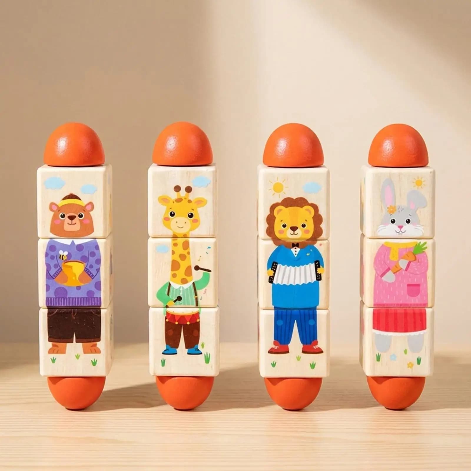 Puzzle 3D in Legno Rotante, Giocattolo Educativo per Bambini, Attività Sensoriale per Motricità Fine, Giochi Cognitivi Precoci