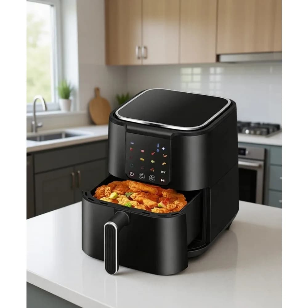 Friggitrice ad Aria Senza Olio Grande da 6Qt con 12 Programmi Preimpostati, 1500W, per Pasti Sani e Veloci a Casa