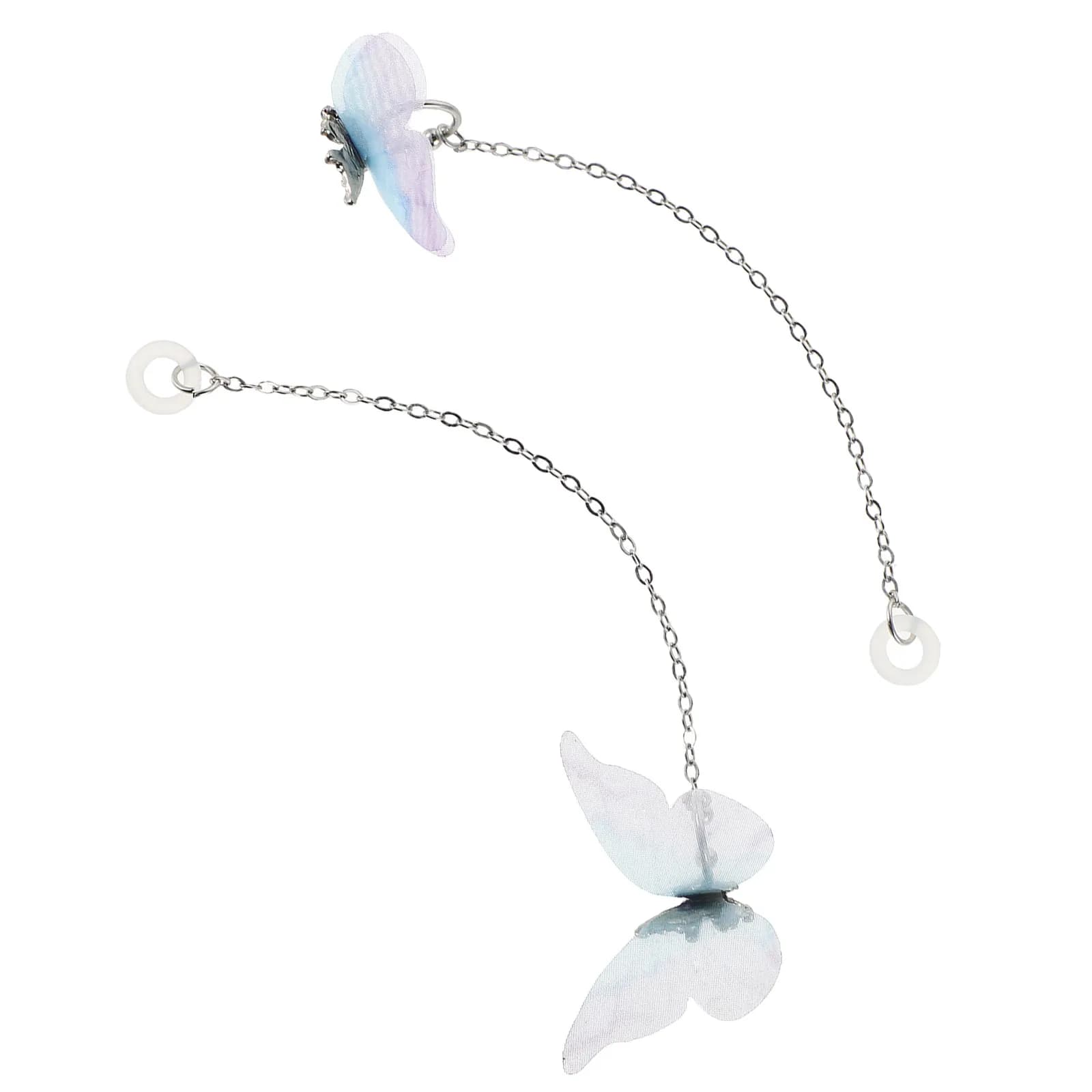 1Pair Butterfly Earphone Anti Lost Earrings Lightweight Earphone Holder No Piercing Ear Cuff for Women Wireless Earbuds Chain