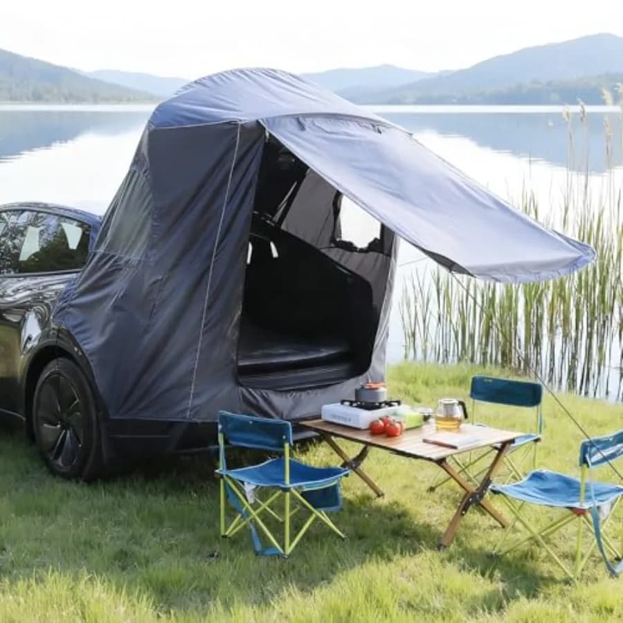 Tenda da Campeggio per Portellone Posteriore Tesla Model Y 2020-2024, Accessori [UPF50+ e Impermeabile PU 3000mm] in Tessuto Oxford 420D