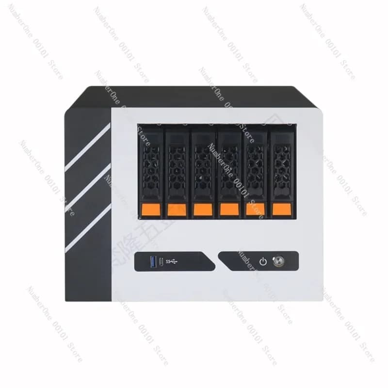 Server di archiviazione NAS a 6 alloggiamenti per uso domestico, custodia da tavolo sostituibile a caldo con backup dati e condivisione multimediale