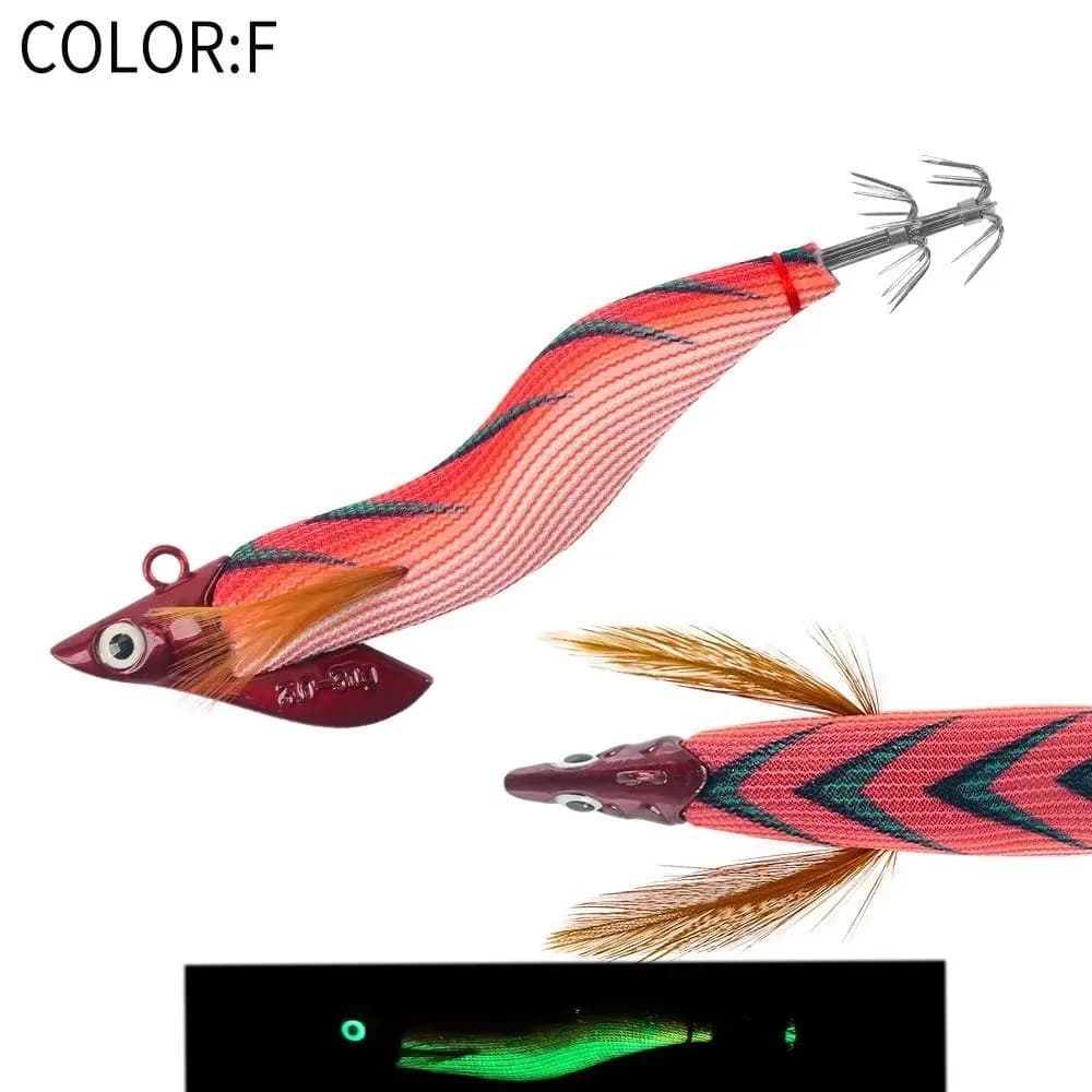 Luminescente Egi 3.0 Gancio Esca per calamari Sycamore Polpo in legno Design Esche artificiali 30g Peso Forma di seppie Affondamento lento