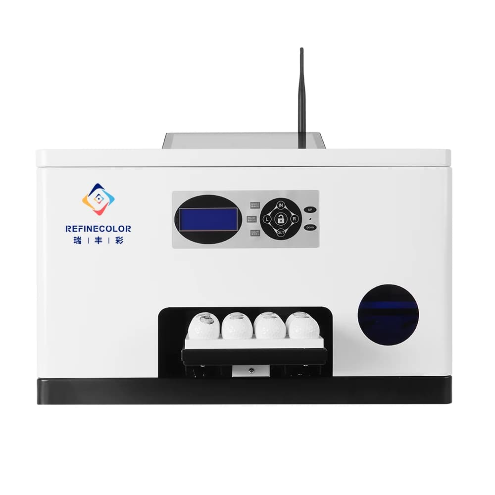 Stampante UV per Palline da Golf Refinecolor, Stampante a Getto d'Inchiostro con Testina Epson F1080, Macchina per Stampa Personalizzata di Loghi su Palline da Golf, Penne, Acrilico, PVC