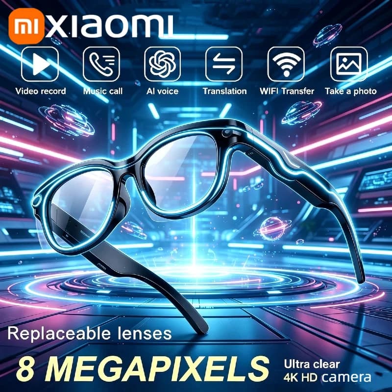 Xiaomi AI Smart Glasses 8K HD Camera LED light Translation Dialogue Meeting Video Record Outdoor Sports Sunglasses2026Newupgrade
