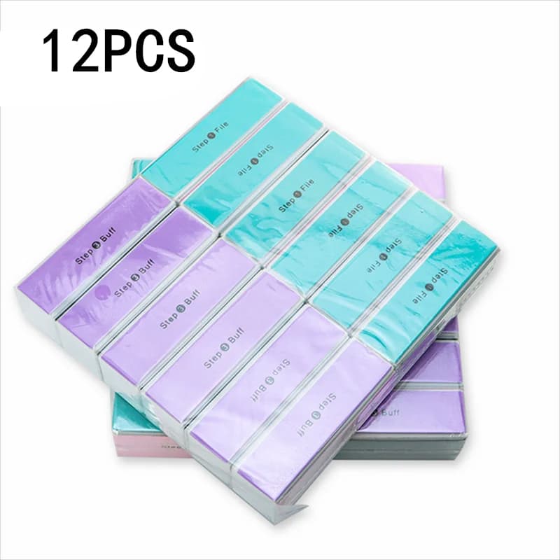 1/12PCS 4 Lati Spugna Buffer per unghie Colorato Levigatura Lucidatura Blocco Rettifica Lucidatura Lima per unghie Strumento professionale per manicure per unghie