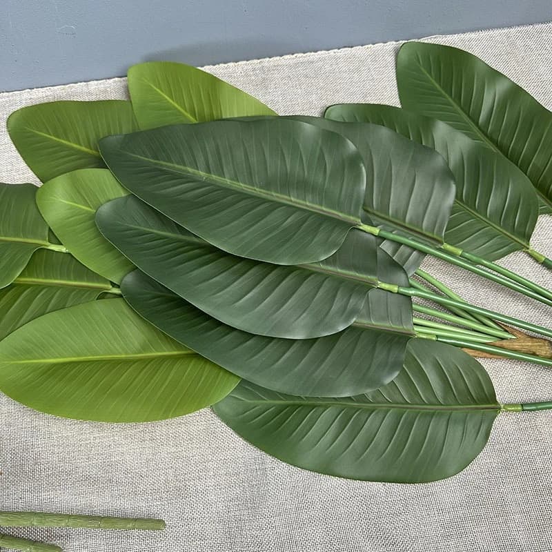 3pcs Plastic Plants Floral Simulation Paradise Bird Leaves Bedroom Decoration Artificial Banana Leaf Bouquet Green Plant