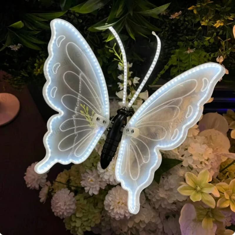 60cm/40cm/30cm LED Outdoor Simulation Dynamic Butterfly Lights Holiday Party Decorations Moving Butterflies Christmas Decor 2027