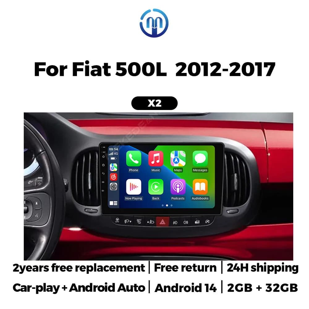 2+32G For Fiat 500L 2012 - 2017 Android Smart System Car Radio Multimedia Player With IPS Screen GPS Navigation RDS Stereo WIFI