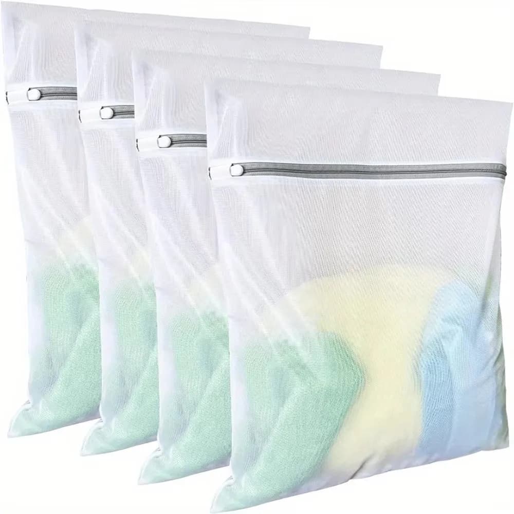 4/3 pieces net laundry bags set cleaning bags delicate anti-deformation wrapping bags to store dirty clothes for university dorm
