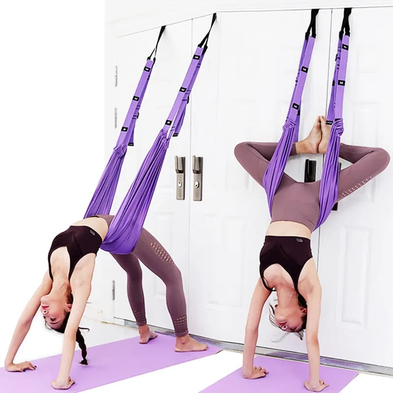 Yoga Hammock Flying Swing antenna Yoga Rope Stretch The Leg split pratica Elastic Stretch Fitness Training women Yoga pull strap