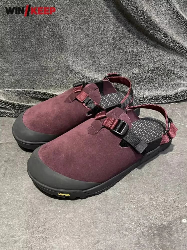 Men's Trekking Shoes, Sport Sneakers with Breathable Leather Buckle, Suede Sole