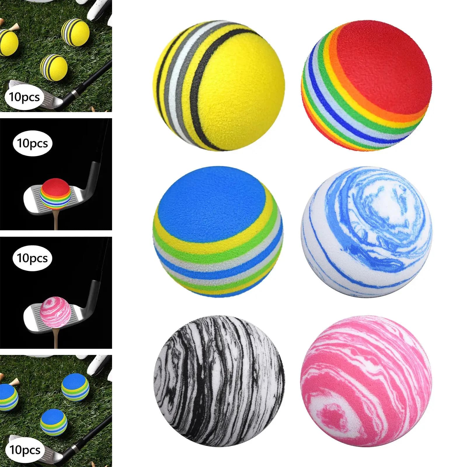 4x 10 Pieces Golf Balls Practice Balls Playground Toy Balls Golf Training Aid for Office