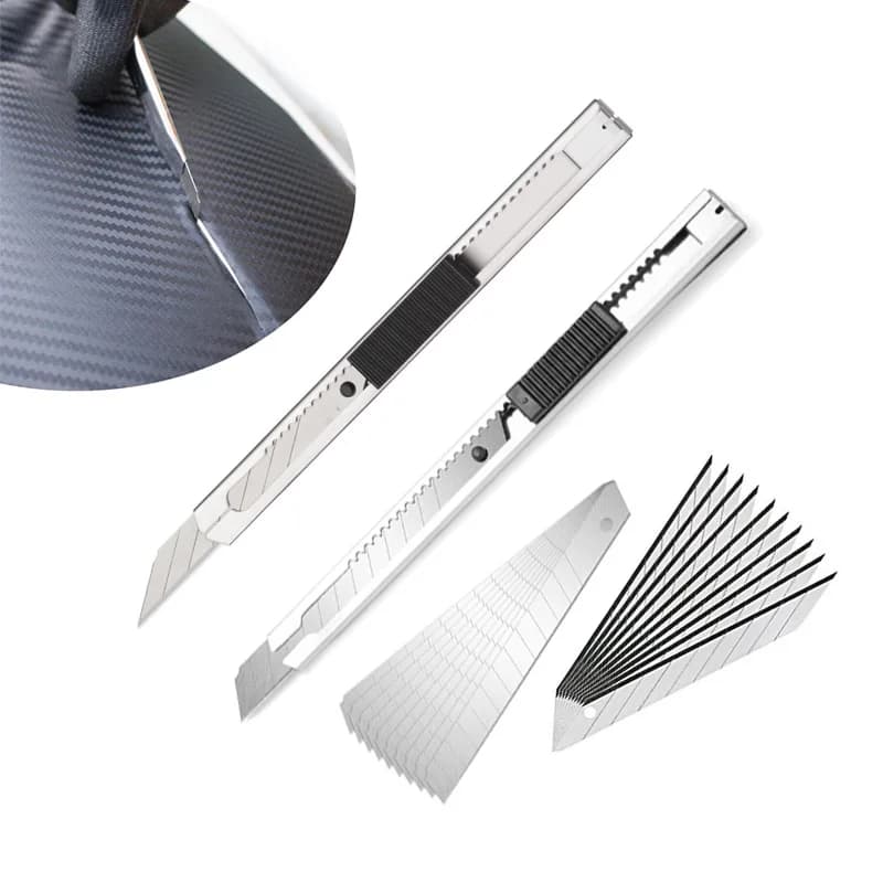 Coltello multiuso con serratura da 9 mm con lame di ricambio a scatto da 30/60 gradi Coltello grafico per taglio automatico del vinile Utensili manuali per pellicola tinta