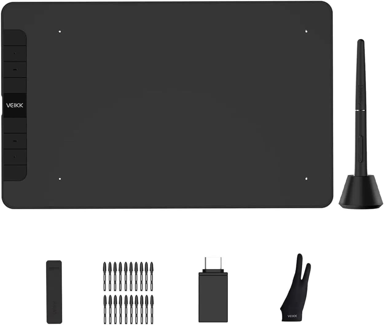 10x6 Inch Drawing Tablet with 8192 Levels Pressure Sensitivity, Tilt Function and 8 Shortcut Keys for Digital Art, Design, Online Work