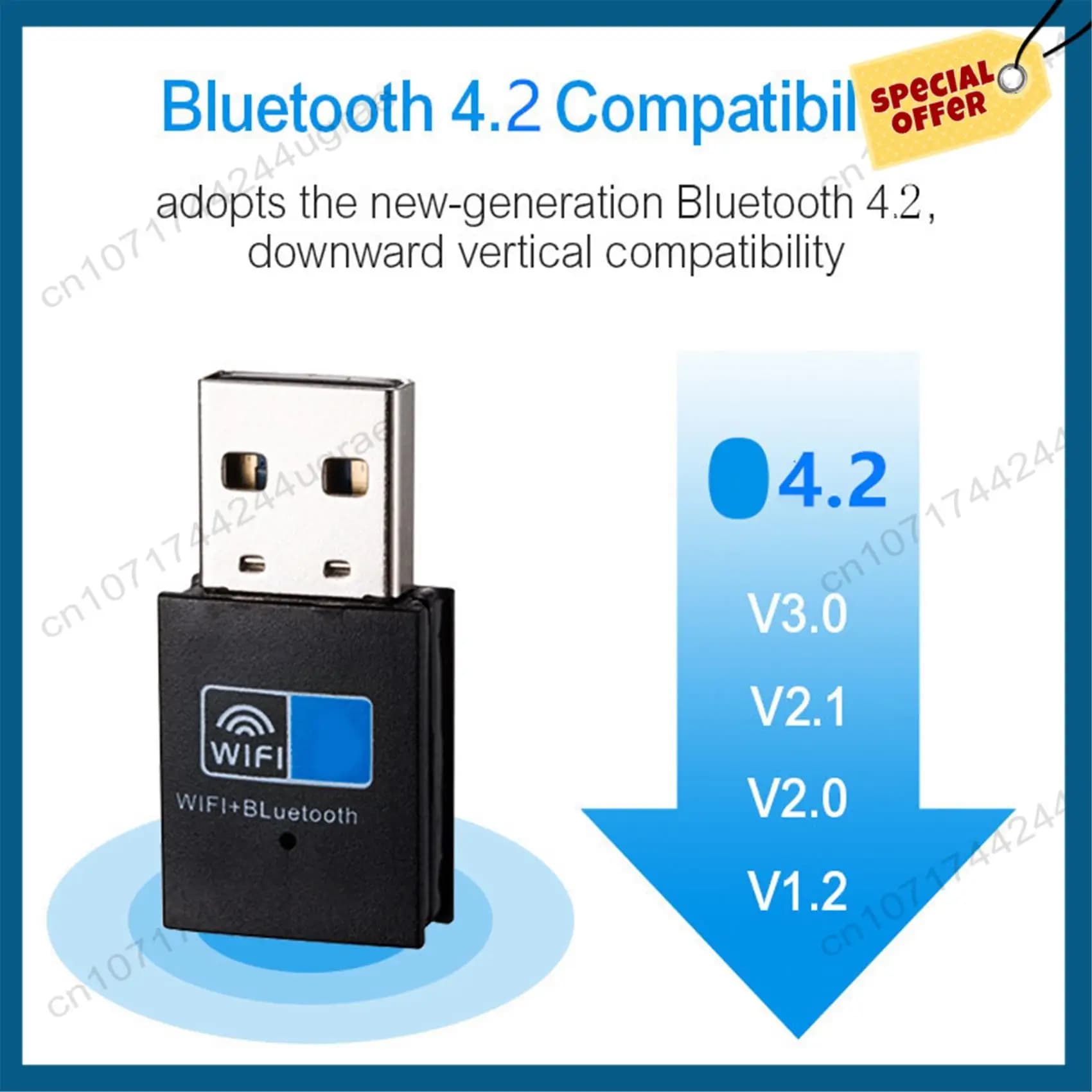-A15I Adattatore USB Wifi Bluetooth, scheda di rete Dongle Wifi Bluetooth 4.2 150Mbps, trasmettitore ricevitore Bluetooth Wifi