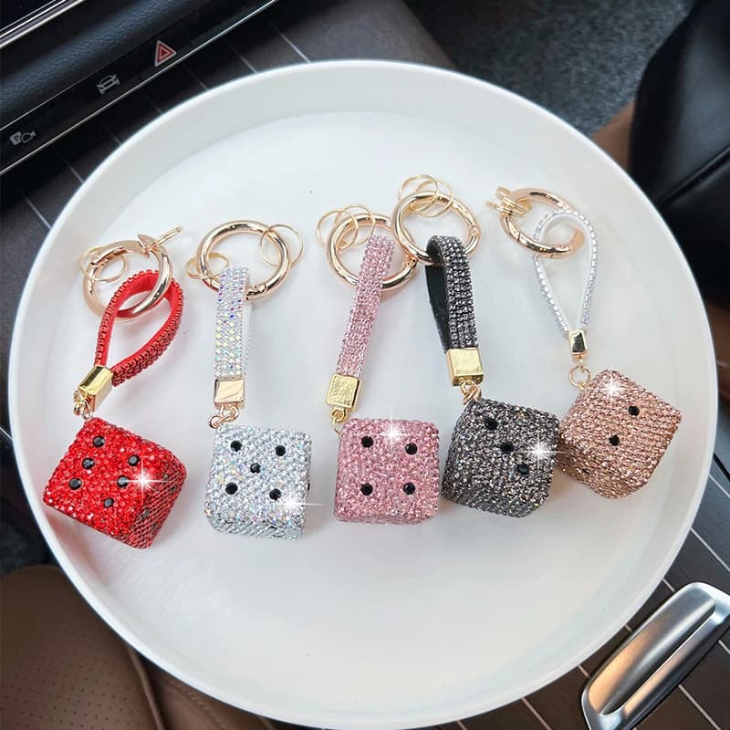 Accessori Moda Zaino Regalo Creativo Diamante Corda Dado Portachiavi Auto Ciondolo Personalizzato Borsa a Rete con Diamanti