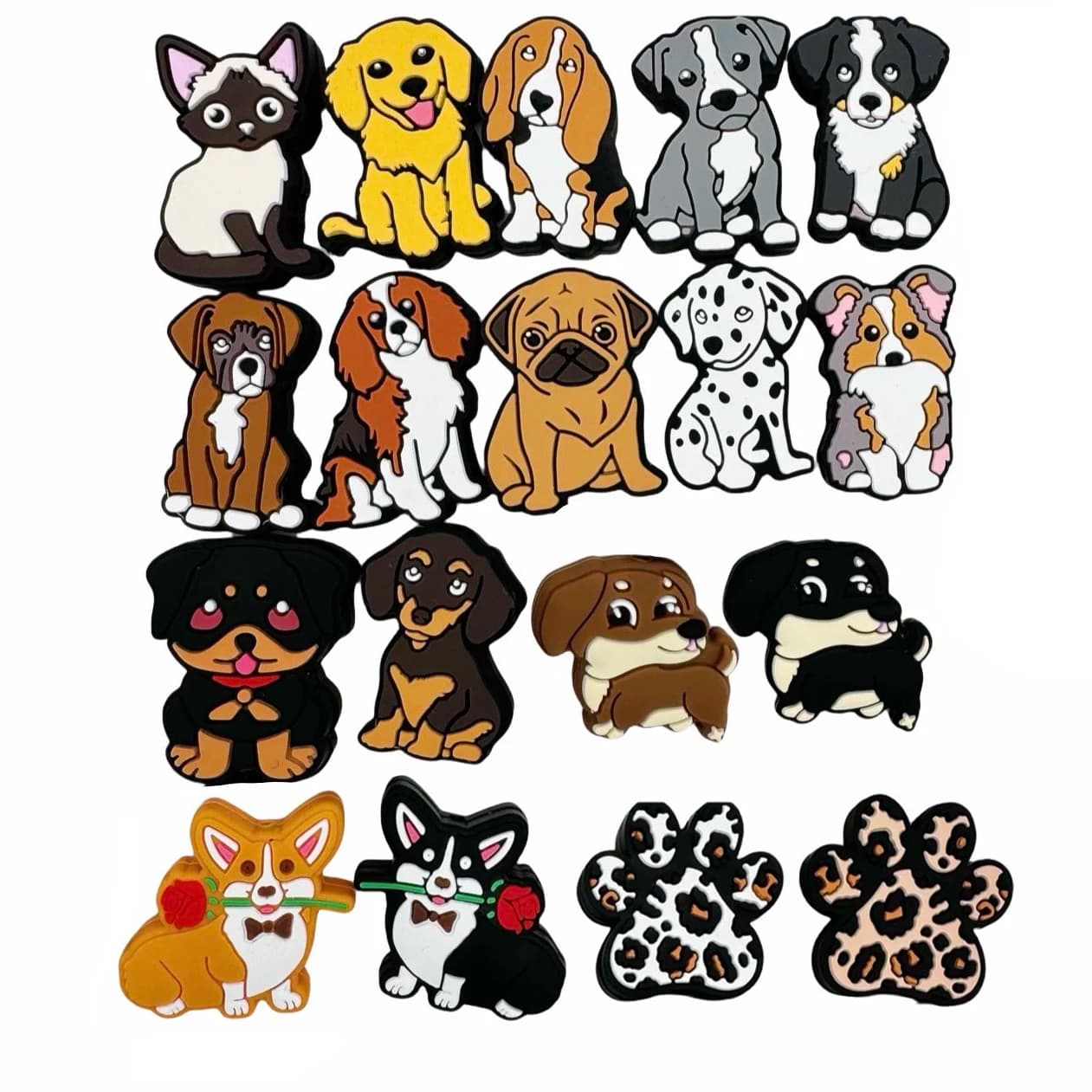 10/18 pz Silicone Massaggiagengive Perline Cartoon Cucciolo Forma Bead FAI DA TE Ciuccio Catena Collane Ciondolo Per La Dentizione Dei Bambini