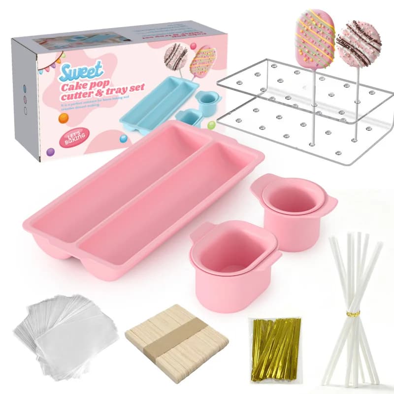 Set di Stampi per Cake Pop in ABS 3 in 1, Tagliapasta Rotondo, Utensili per Gelato e Pasticceria, Non Stampati in 3D