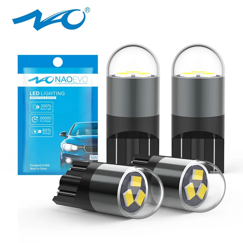 NAO T10 W5W Lampada A LED Per Auto 12V 194 168 5W5 6500K Bianco 2016 Chip Interni Auto Cuneo Porta Laterale Cupola Lettura Luce di Liquidazione