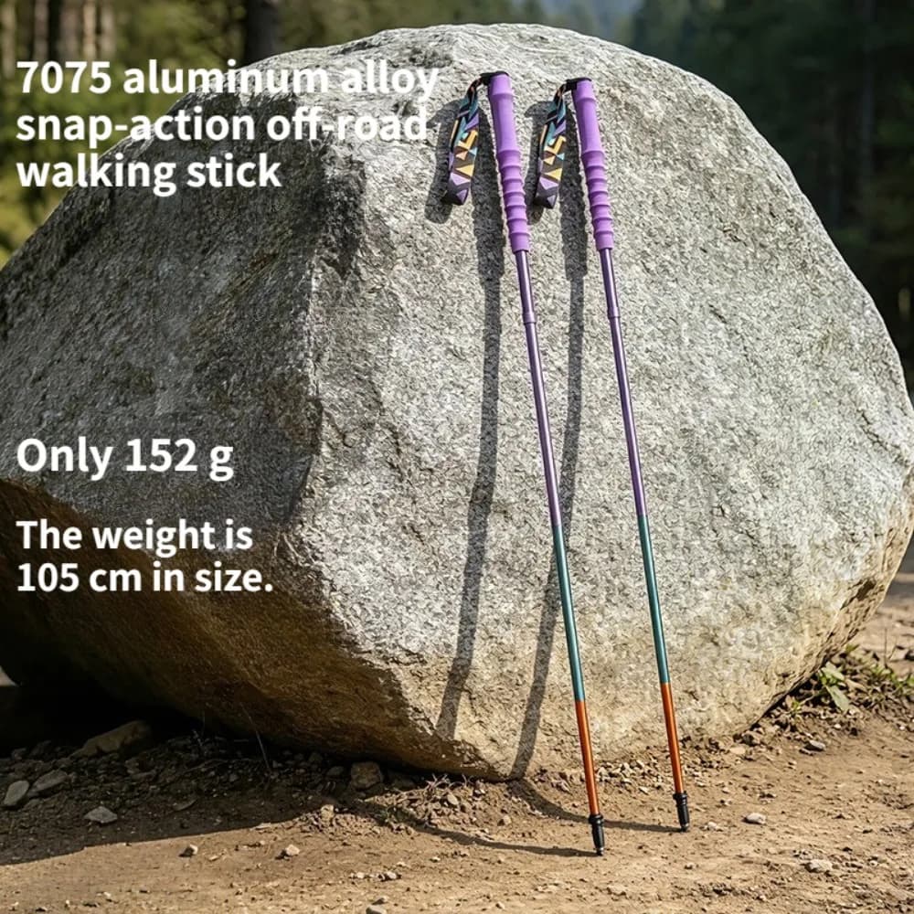 Professional Outdoor Ultra-light Folding 7075 Aluminum Alloy Camping Hiking Poles Walking Sticks Running Cross-country Poles