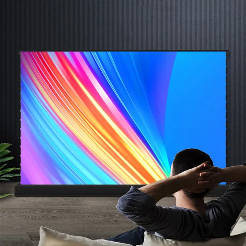 MIVISION 8K Cristallo nero/Diamante Luce ambientale che rifiuta ALR Schermo per proiettore a tensione elettrica motorizzata per pavimento VA-G1