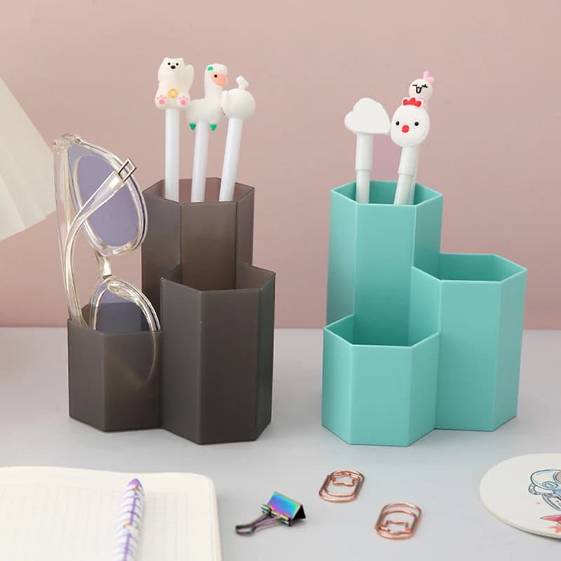 Scatola portaoggetti per pennelli per trucco cosmetico a 3 reticoli, organizer da tavolo, strumenti per trucco, portaoggetti per penne, scatola porta cosmetici per smalto