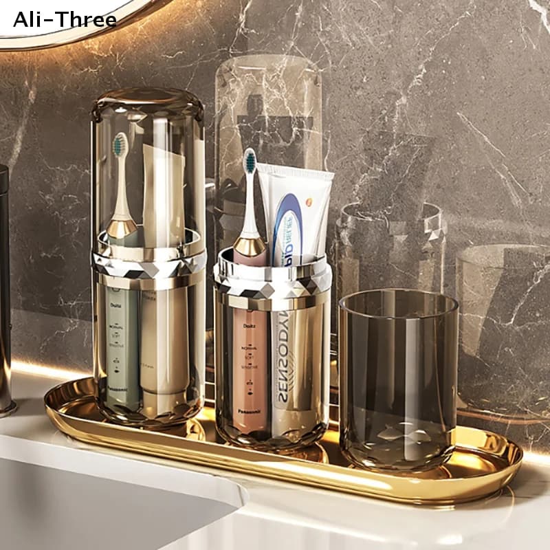 1Pcs Toothpaste Toothbrush Holder Travel Bathroom Organizer Portable Wash Cup Storage Box Plastic Brush Holder Mouthwash