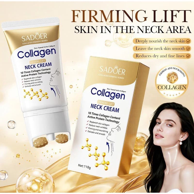 Brand Collagen Tightening Roller Neck Cream Reduce Neck Fine Lines Dullness Deeply Moisturize Nourish Massage Unisex Daily Care