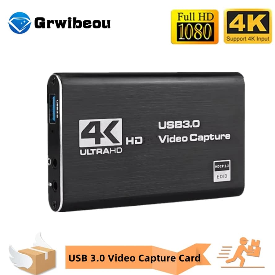 Scheda di acquisizione video USB 3.0 4K Videoregistratore HD 1080P 60Hz compatibile HDMI Grabber per PS4/5 OBS Registrazione di giochi Streaming live
