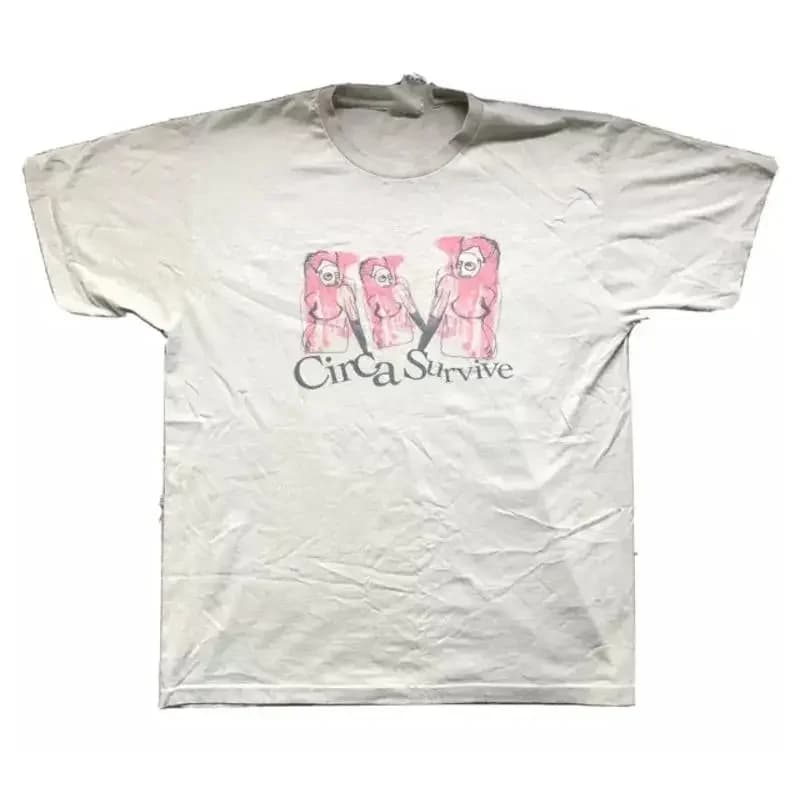 Circa Survive Band Reprinted White Cotton T Shirt Size S 5Xl
