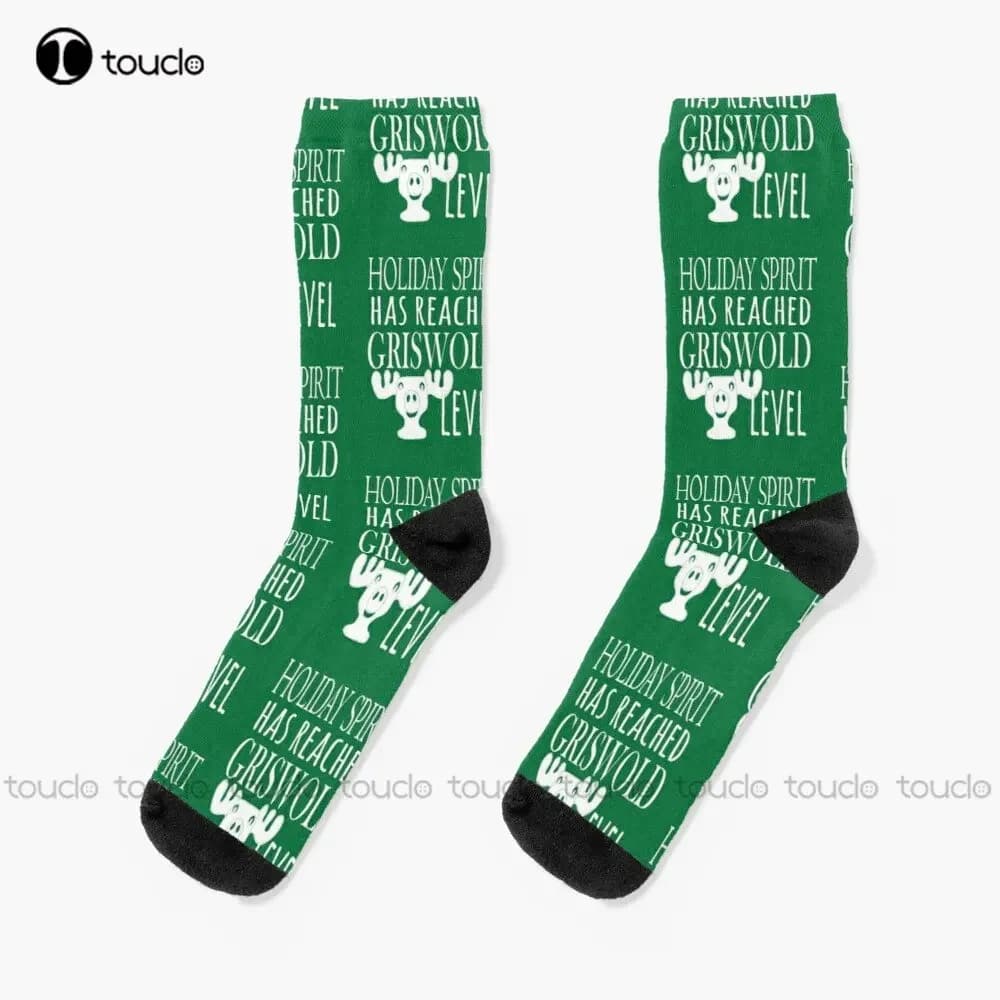 Christmas holidays Christmas design socks inspired by Clark Griswold White long socks Personalized socks for teenagers adults unisex