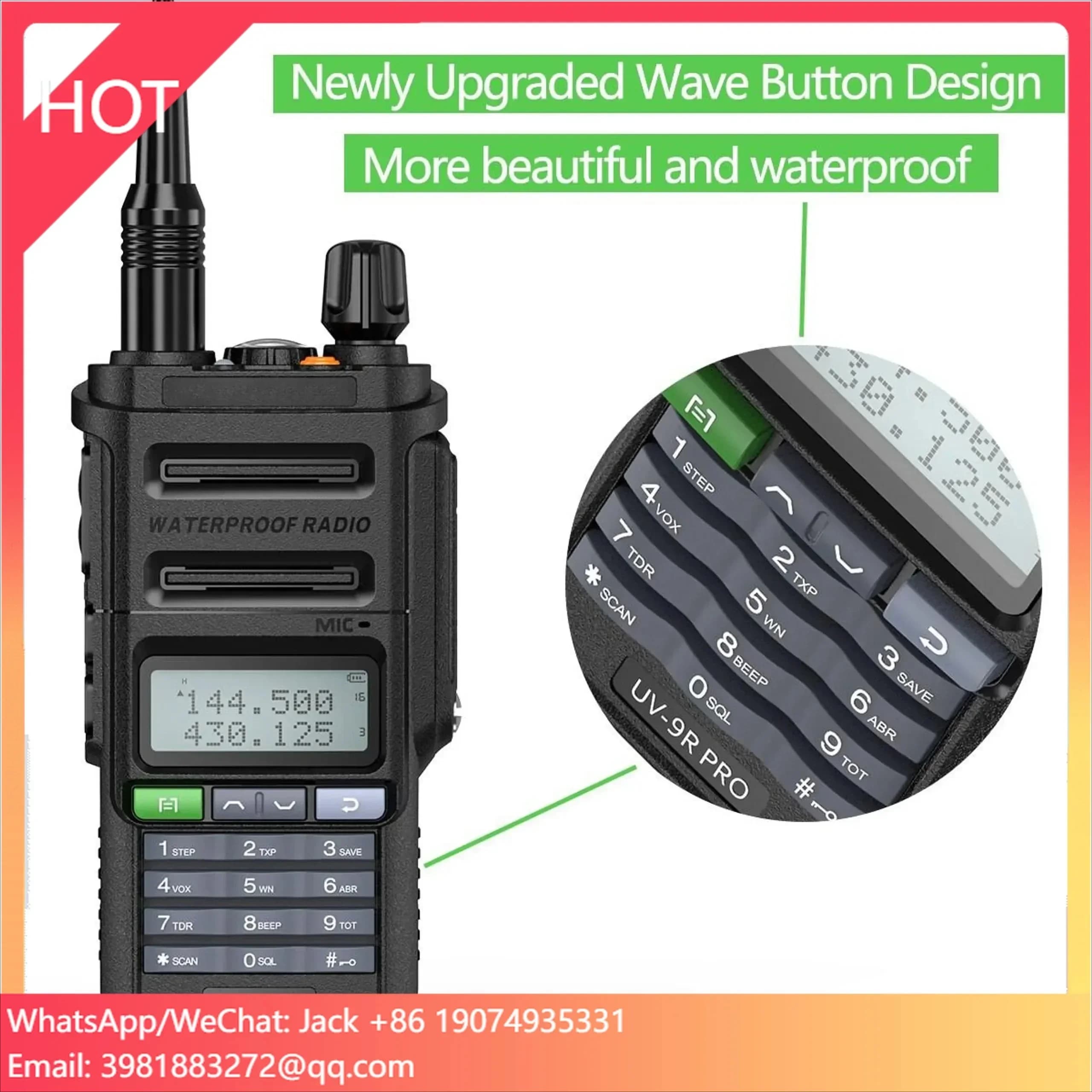 Radio Ricetrasmittente UV-9R PRO IP68 Impermeabile UHF/VHF 8W Dual Band ad Alta Potenza e Lunga Portata (1 Set)