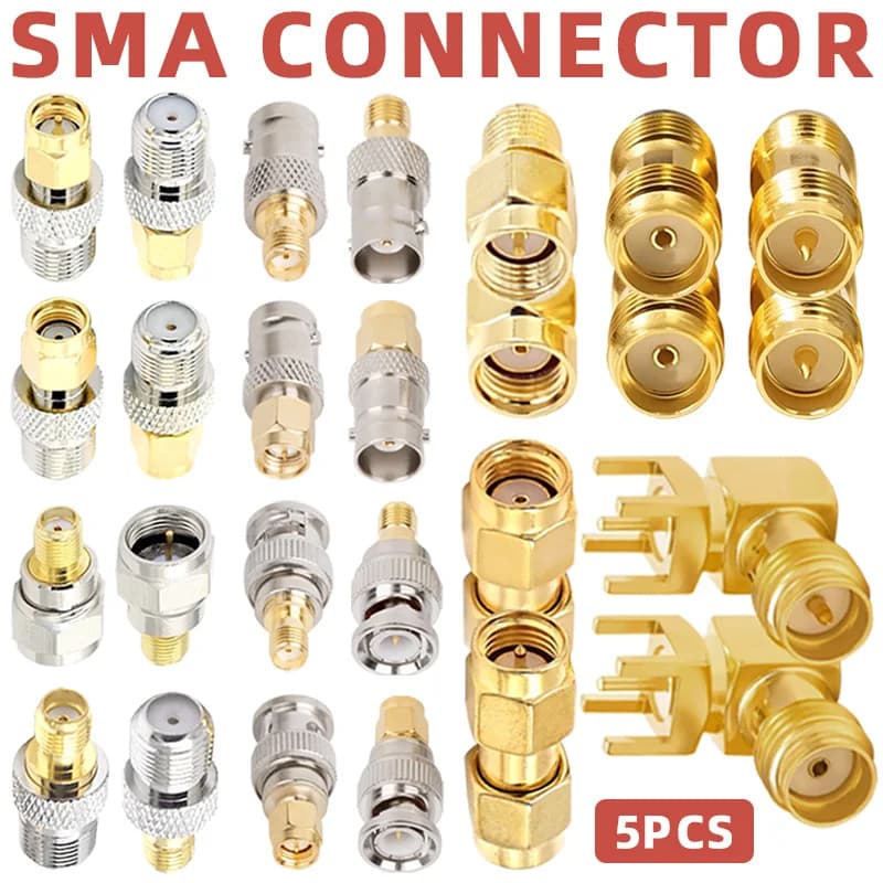 5Pcs PL259 SO239 BNCK SMAK RP SMA to BNC UHF N Male Female RF Coaxial Connector Converter for CCTV Camera