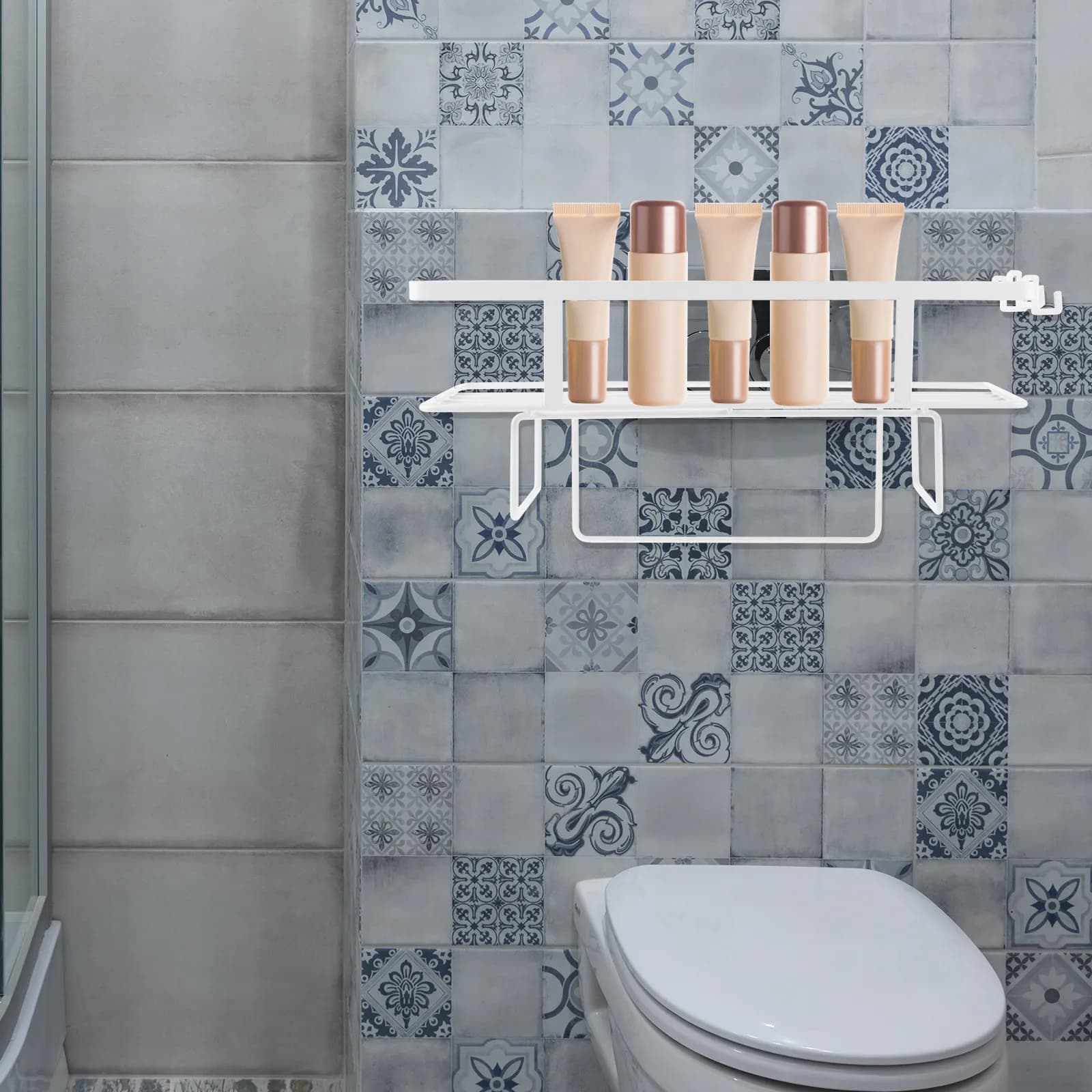 Scaffale Salvaspazio da Bagno Sopra il WC, Organizzatore Robusto per Asciugamani, Articoli da Toilette e Prodotti per il Bucato