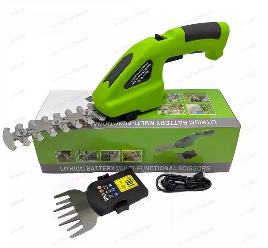 Forbici da potatura elettriche ricaricabili a doppio uso, tosaerba, tagliasiepi a batteria al litio, attrezzi da giardinaggio