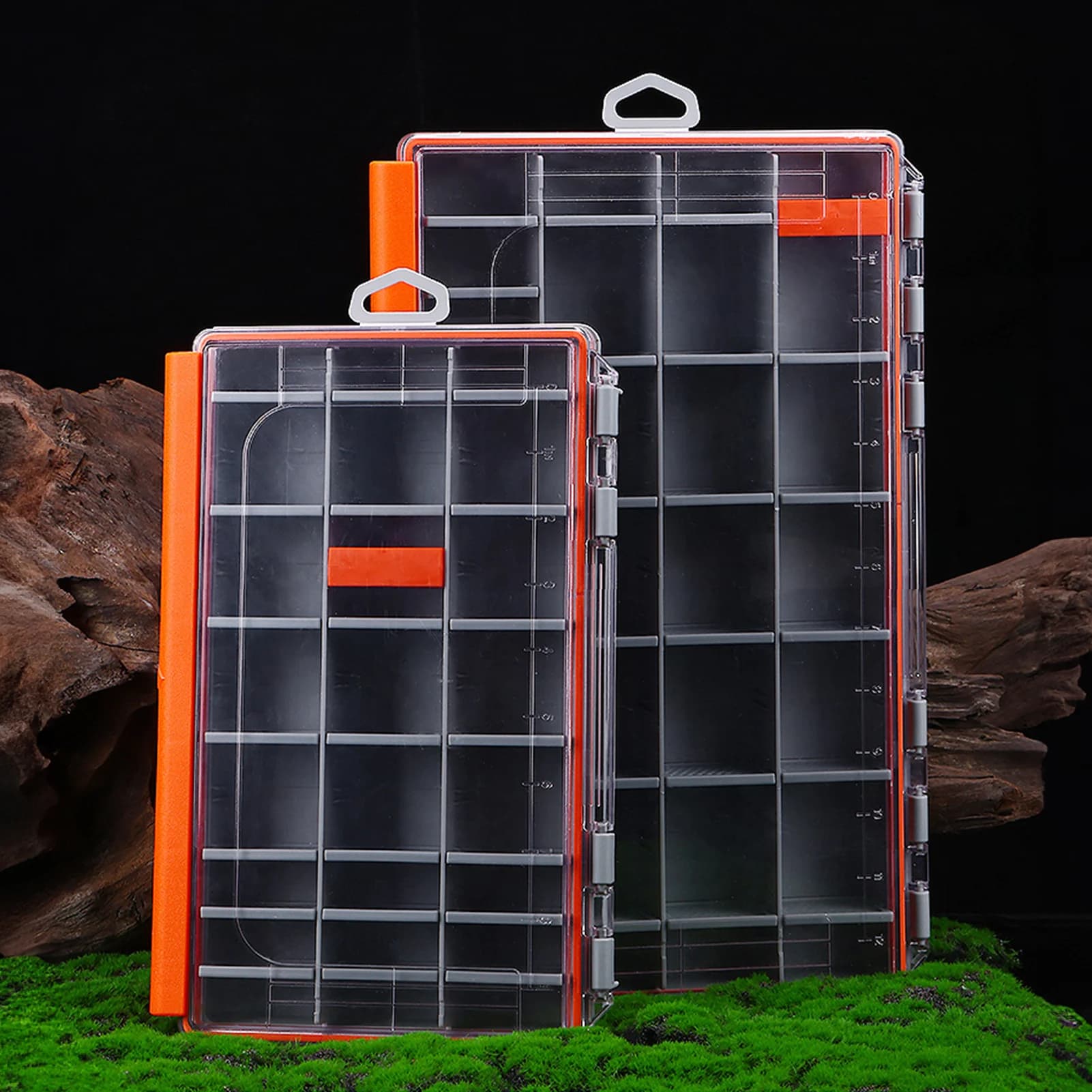 Plastic fishing gear box, waterproof, rigid plastic, small tool box, organizer, practical gifts for baits, small and large equipment