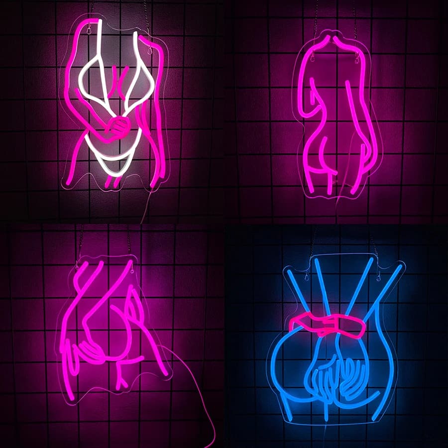 Luce al neon per il corpo delle belle signore, alimentata tramite USB per addio al celibato, garage, feste, camera da letto, bar, negozio, logo, cartelli aziendali. Decorazioni per feste