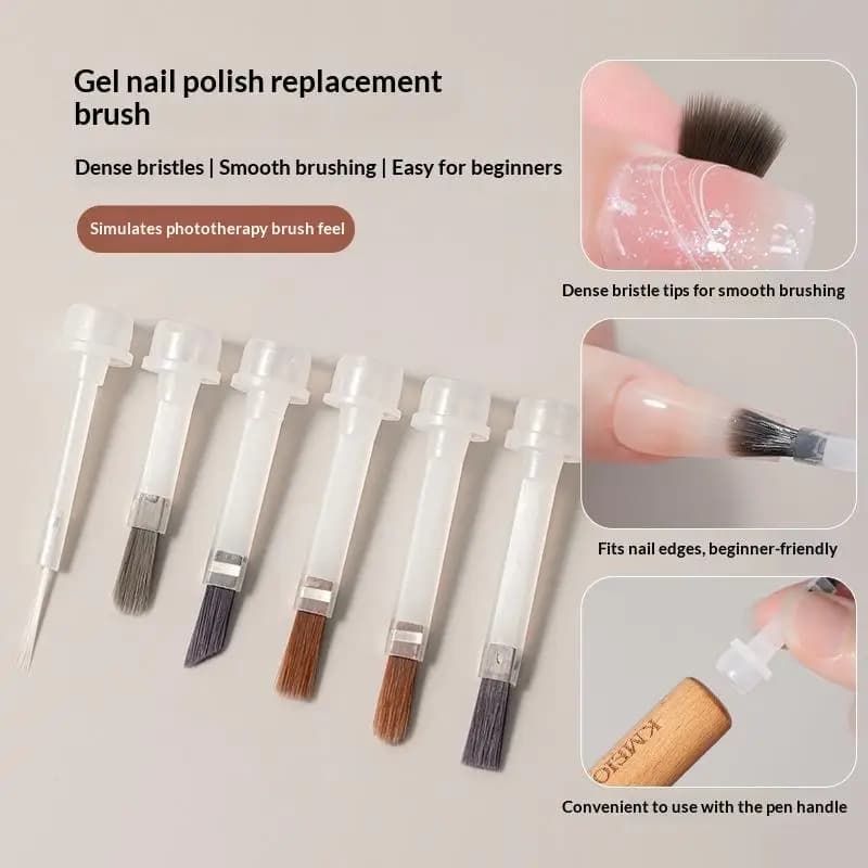 ●20Pcs/Box Professional Nail Art Brush Set With Detachable Wooden Grip-Multi-Functional Nail Polish Brushes,Nail Art Tools
