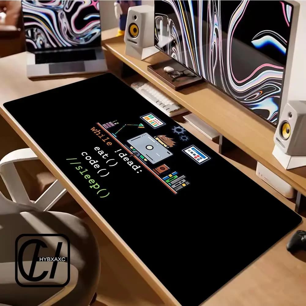 Tappetino per mouse con stampa 'Python Programmer Eat Code Sleep' per uomo, anime, gaming, tappetino da tavolo per giocatori, per PC, tastiera, scrivania HYBXXC