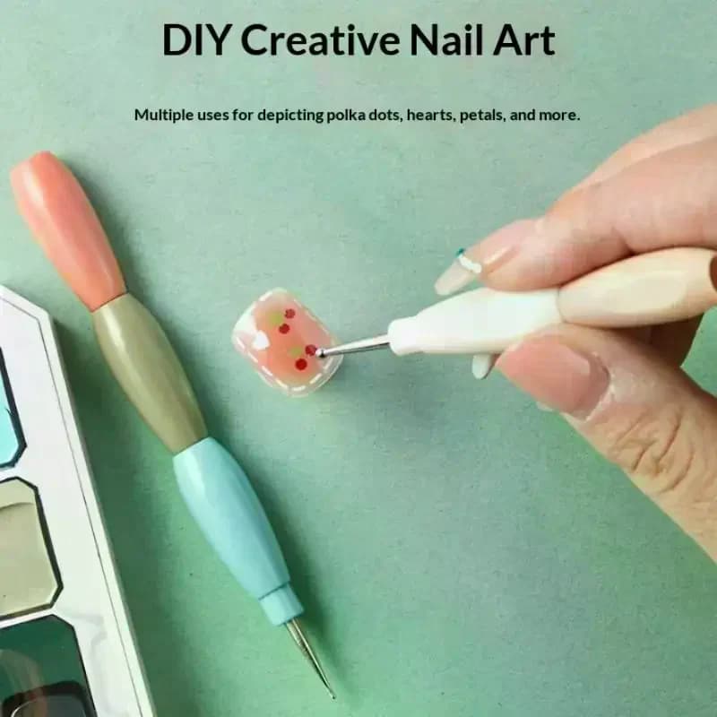 5Pcs Interlockable Nail Art Dotting Pen Painting Brush Multicolor Handle Liner Drawing Flower Dotting DIY Manicure Tools