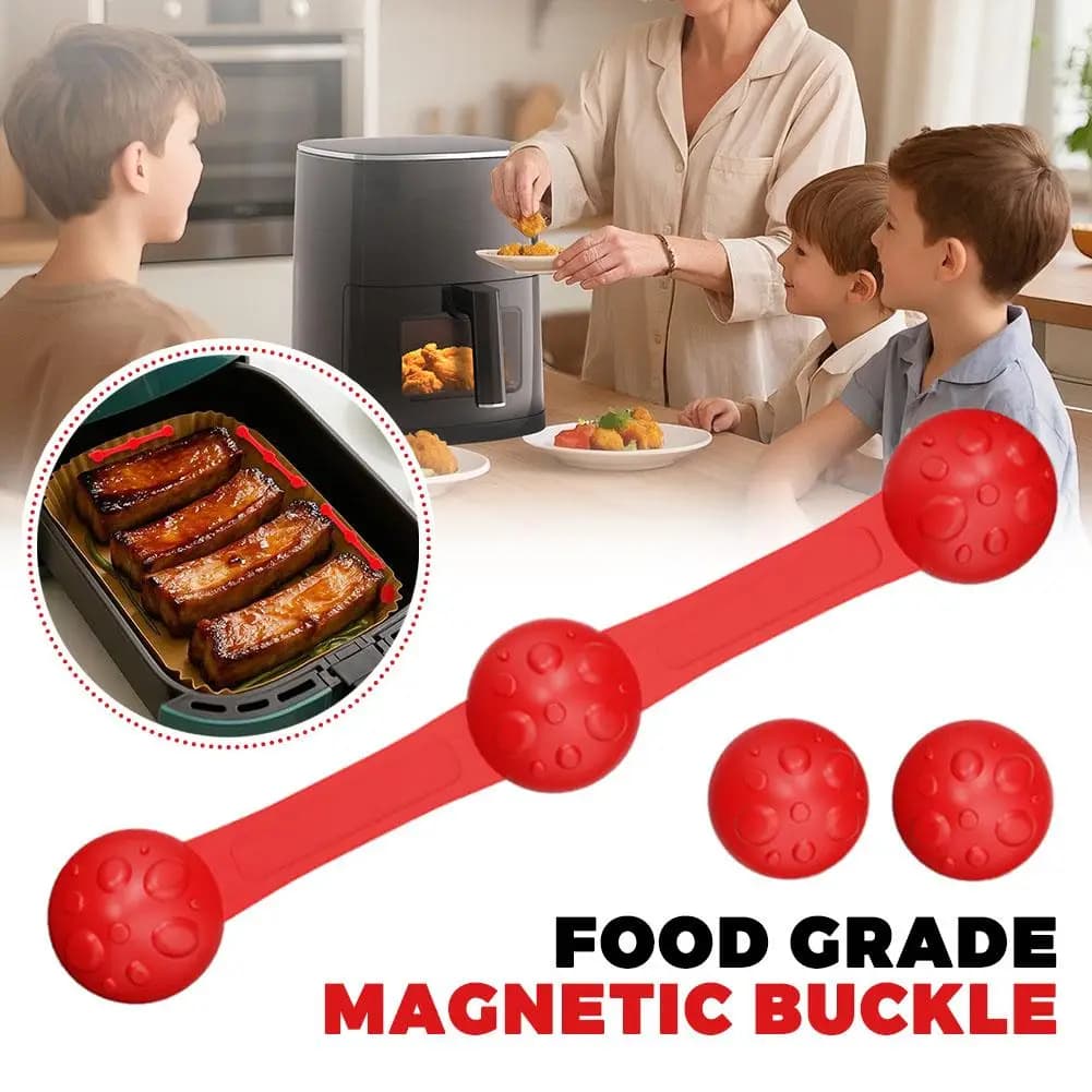Air Fryer Magnets for Parchment Paper Silicone Magnet Buckle Air Fryer Accessories Liner Holder Replacement Parts Prevent Paper