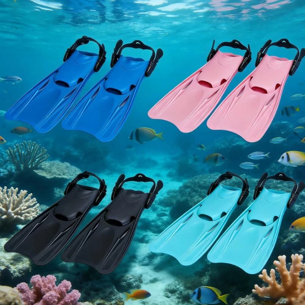 2 pinne da immersione professionali regolabili – Materiale TPR leggero, design con taglio ergonomico e cinturini con fibbia a sgancio rapido